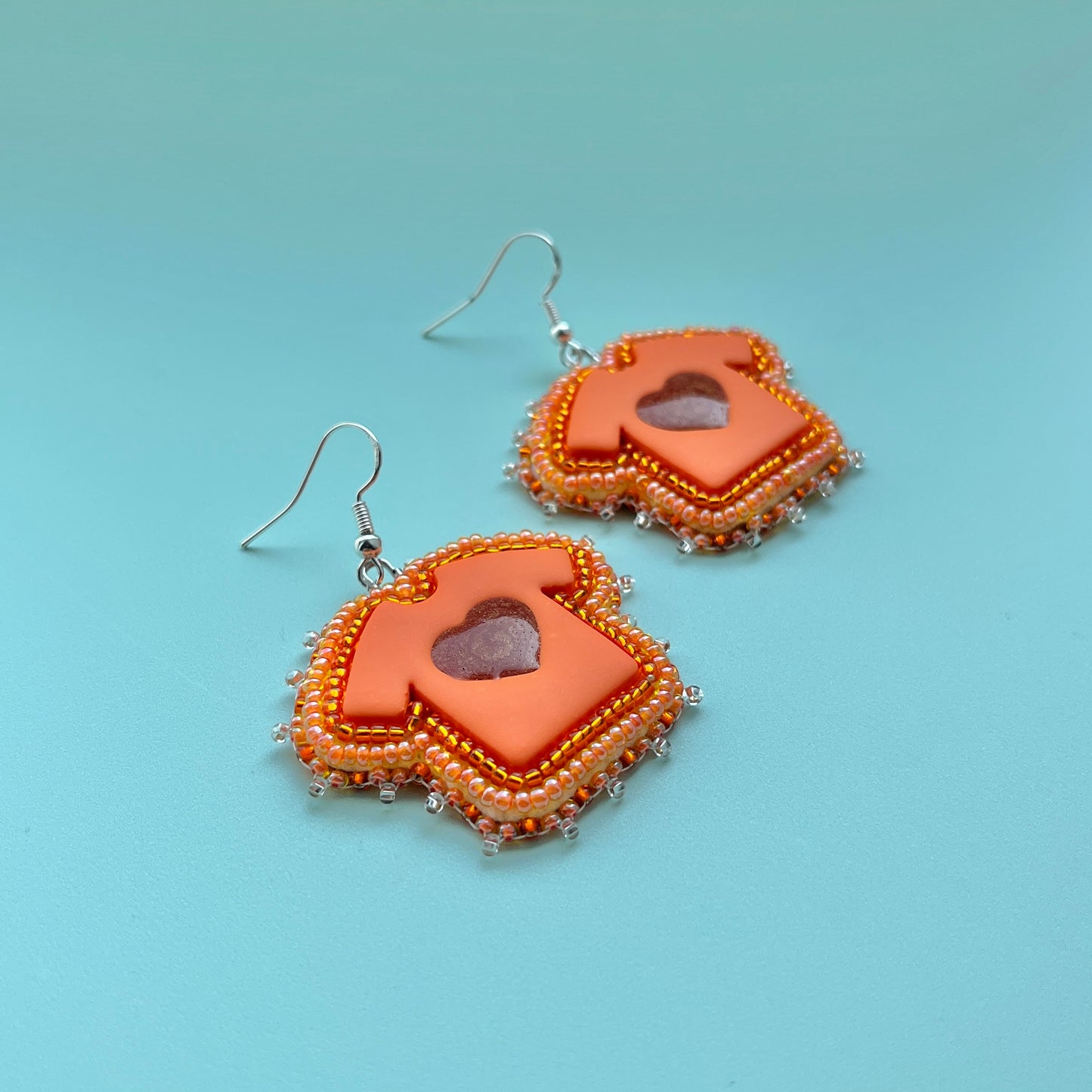 Orange Shirt Beaded Polymer clay Earrings
