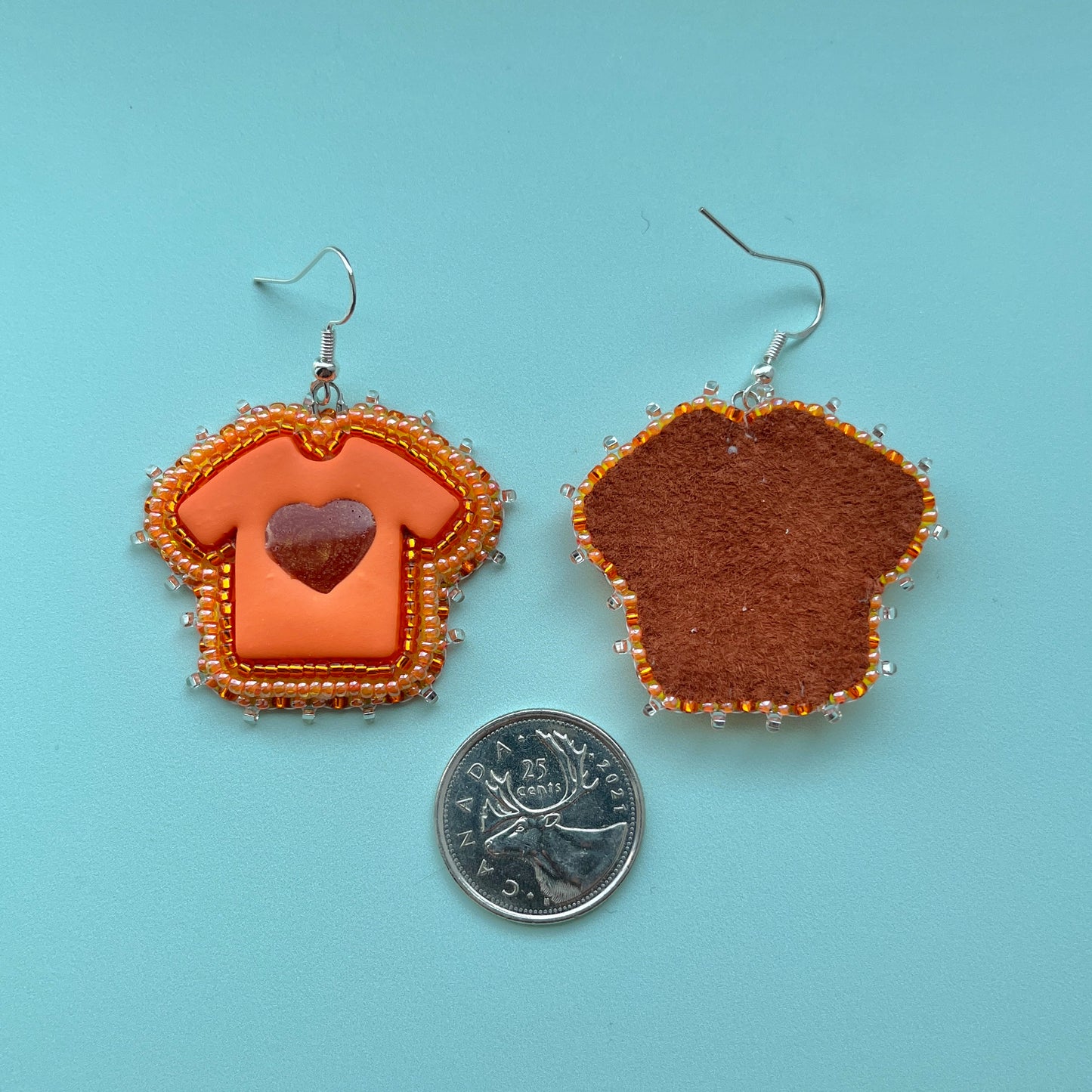 Orange Shirt Beaded Polymer clay Earrings