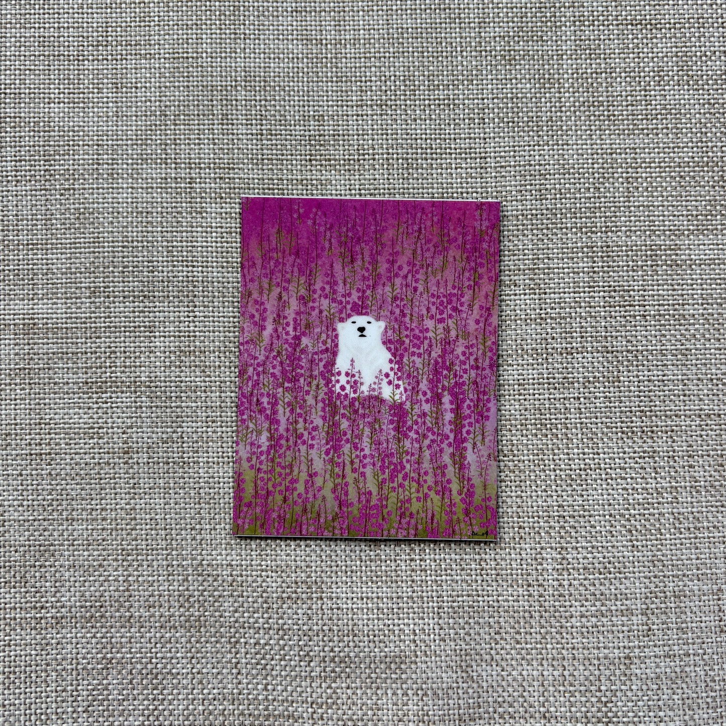 Printed Magnet - Polar Bear in Fireweed