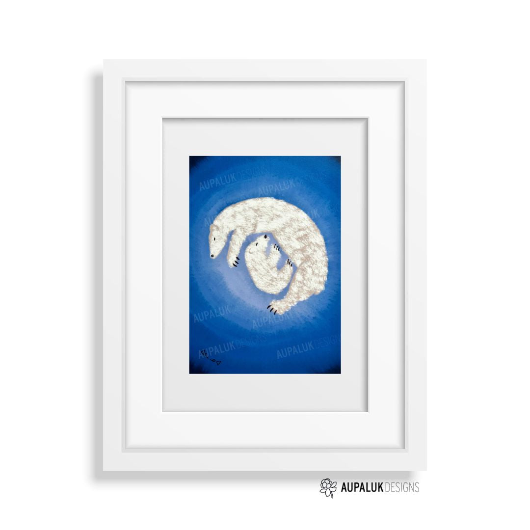 5x7 Art Print - Polar Bear and Baby