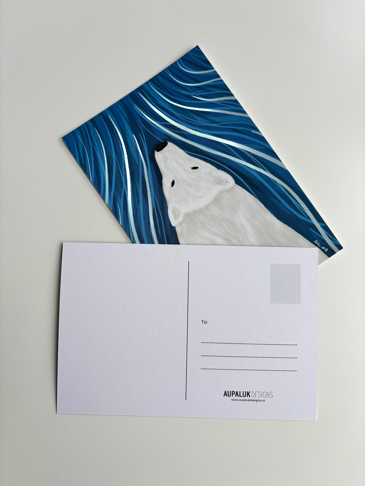 Art Postcard - Swimming Polar Bear