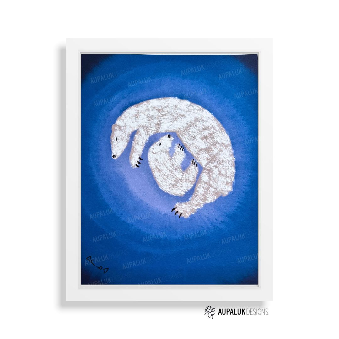 8x10 Art Print - Polar Bear and Baby