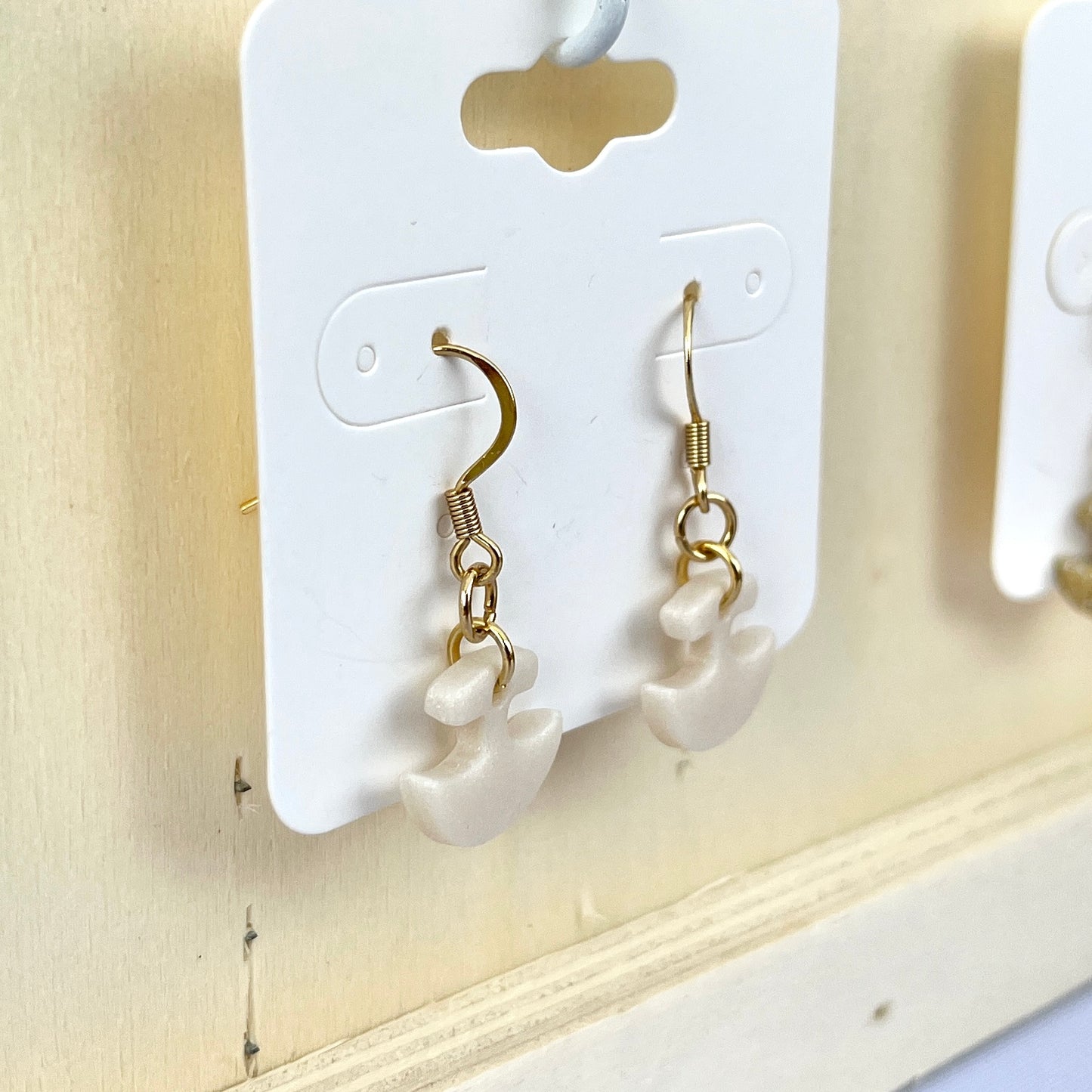 Ulu Drop Stud Earrings, Polymer Clay Pearl