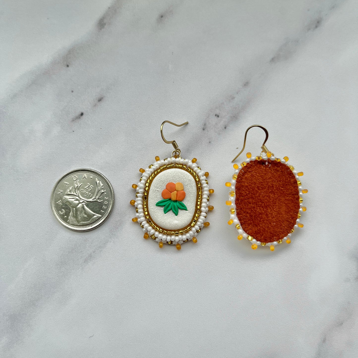 Aqpik Beaded Polymer Clay Earrings Small, White