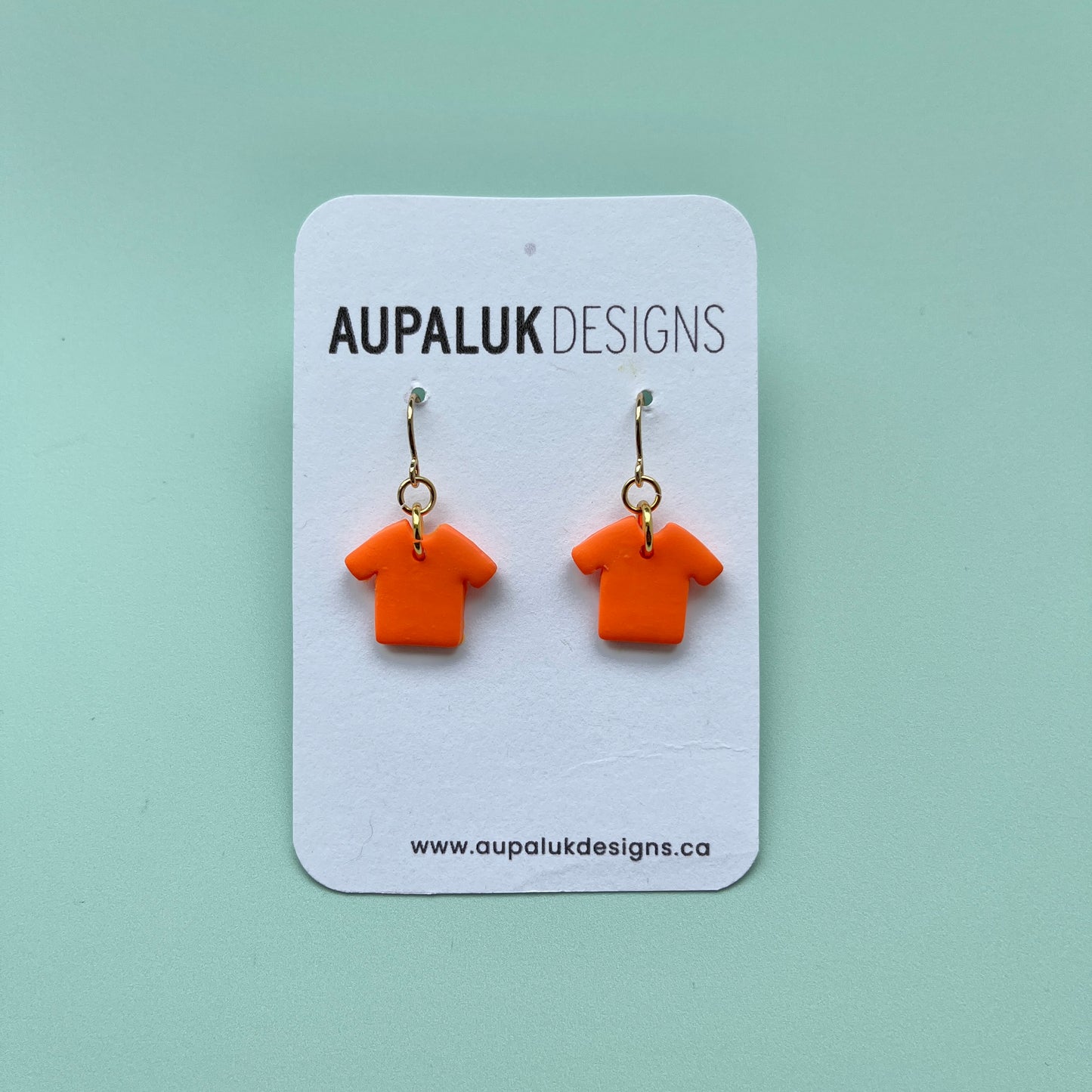 Orange Shirt Drop Earrings
