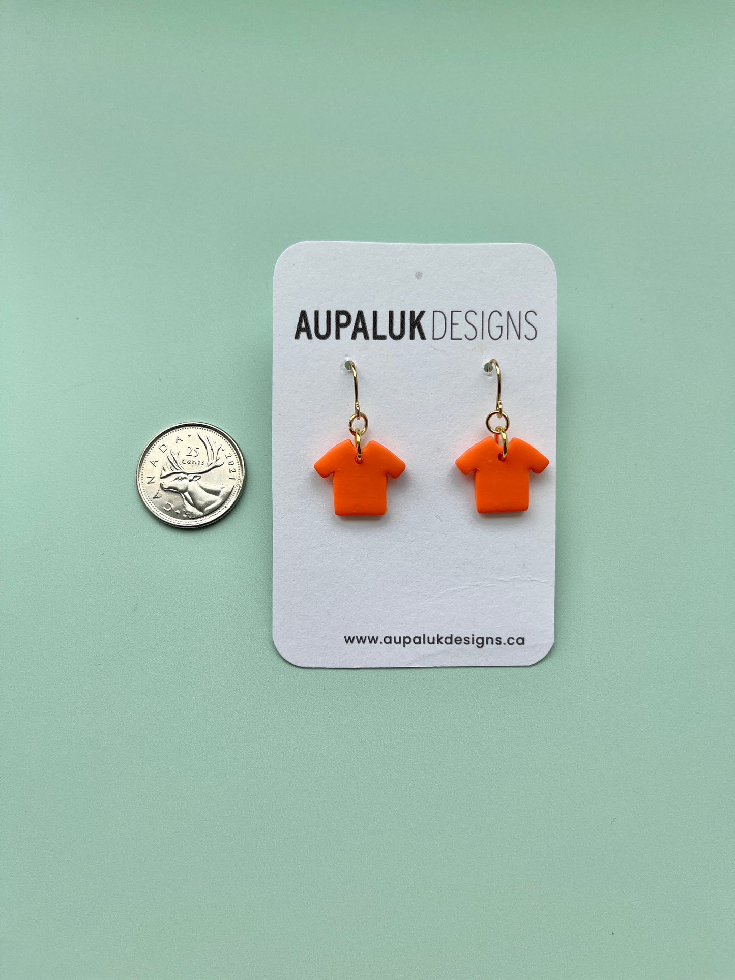 Orange Shirt Drop Earrings