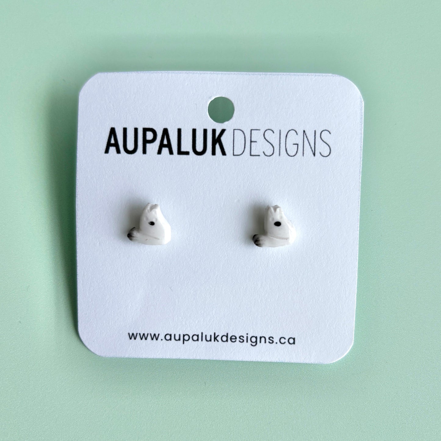 Arctic Fox Stud Earrings