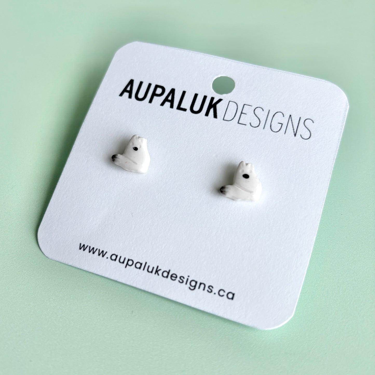 Arctic Fox Stud Earrings