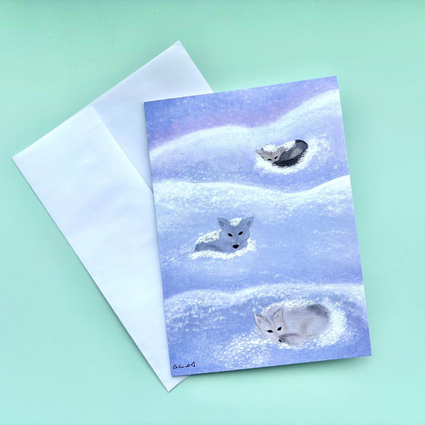 Huskies in Snow 5x7 Greeting Card