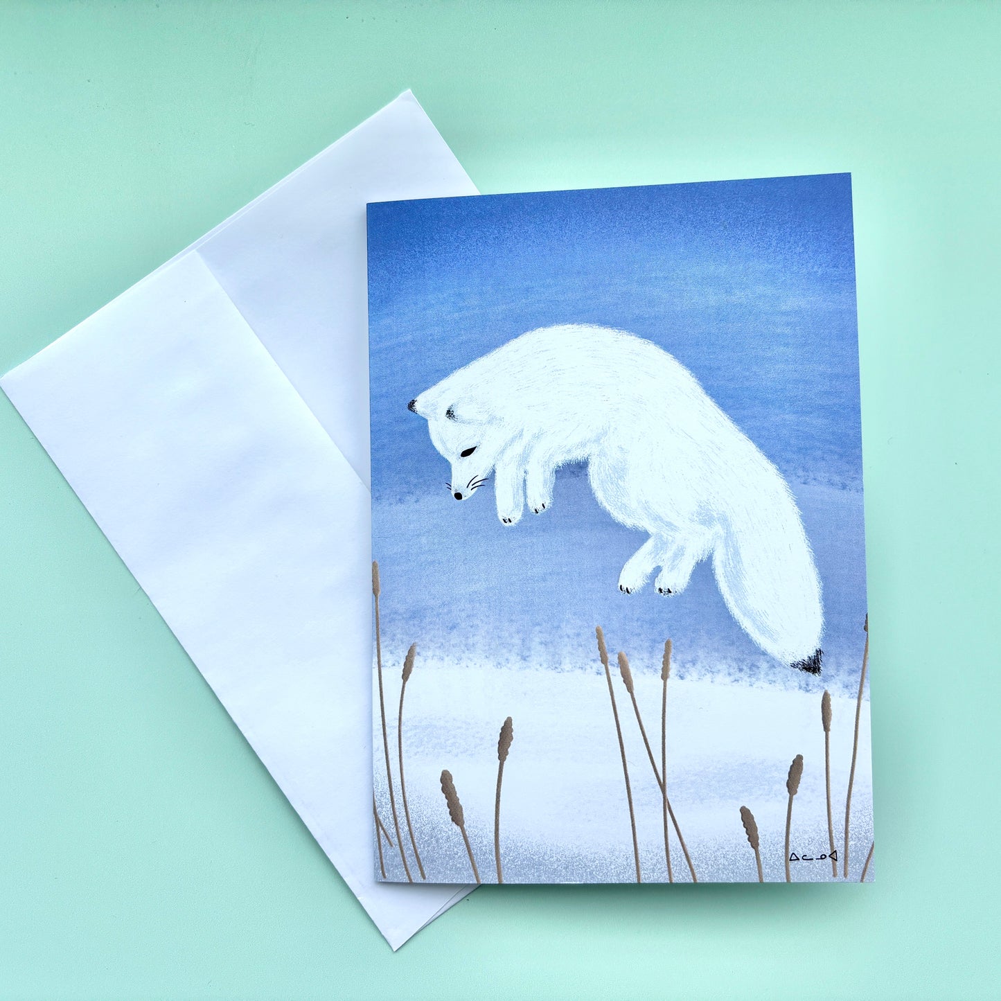 Arctic Fox 5x7 Greeting Card
