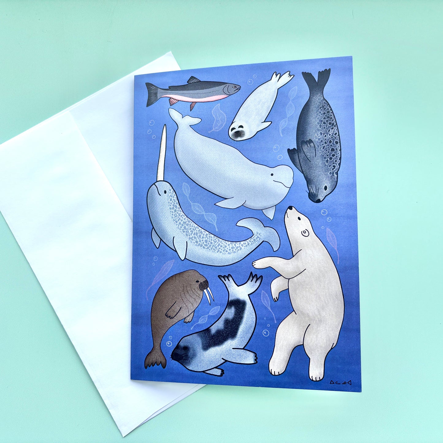 Arctic Sea Animals 5x7 Greeting Card