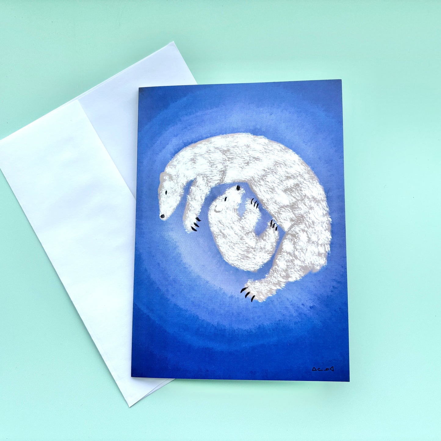 Polar Bear and Baby 5x7 Greeting Card
