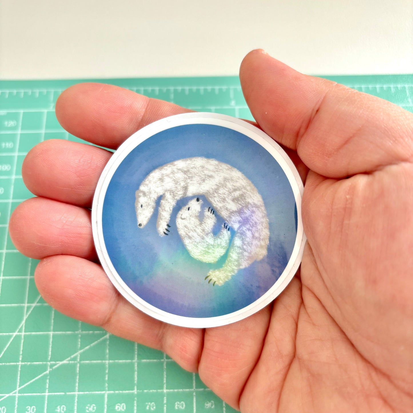 Polar Bear and Baby Art Sticker
