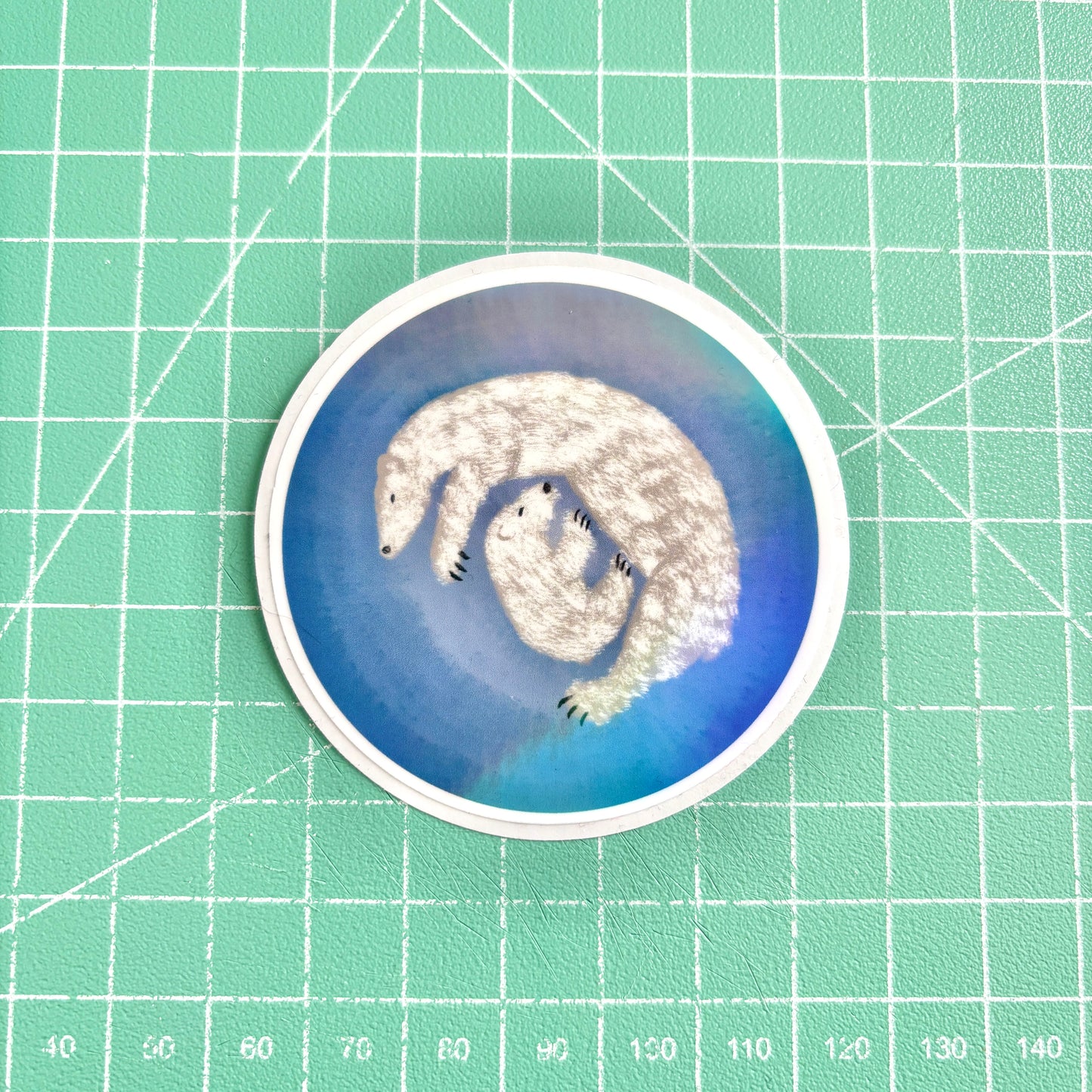 Polar Bear and Baby Art Sticker