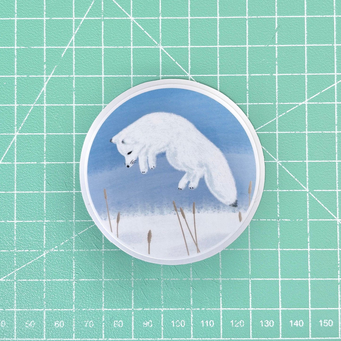 Arctic Fox Art Sticker