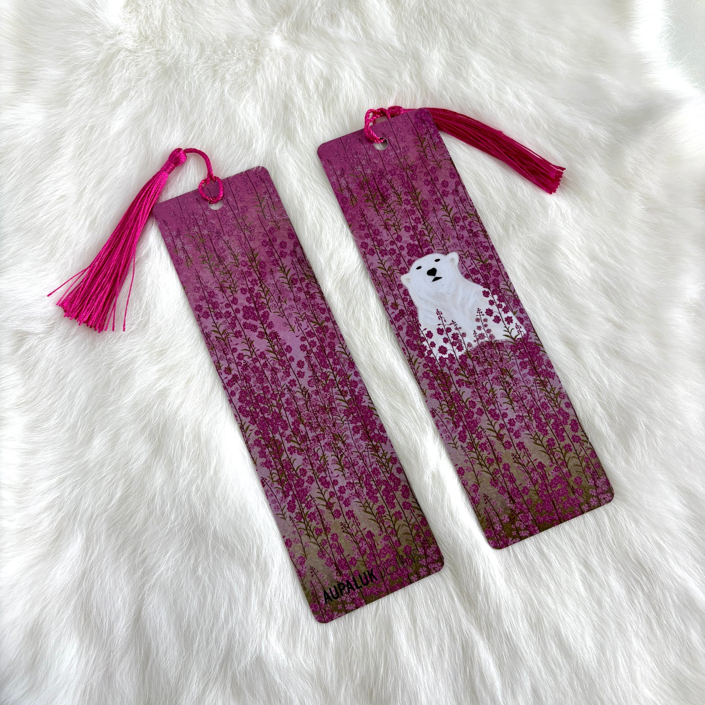Polar Bear in Fireweed Bookmark