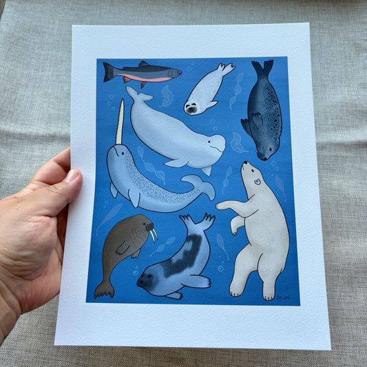 8x10 Art Print - Arctic Sea Animals