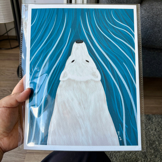 8x10 Art Print - Swimming Polar Bear