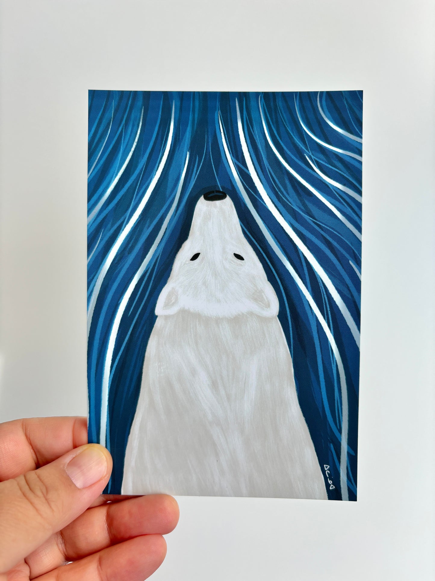 Art Postcard - Swimming Polar Bear