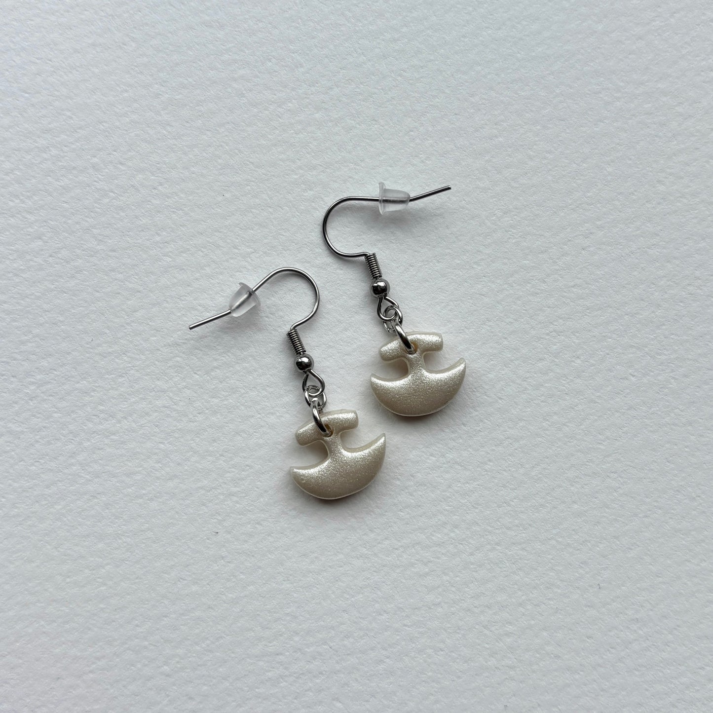 Ulu Drop Stud Earrings, Polymer Clay Pearl