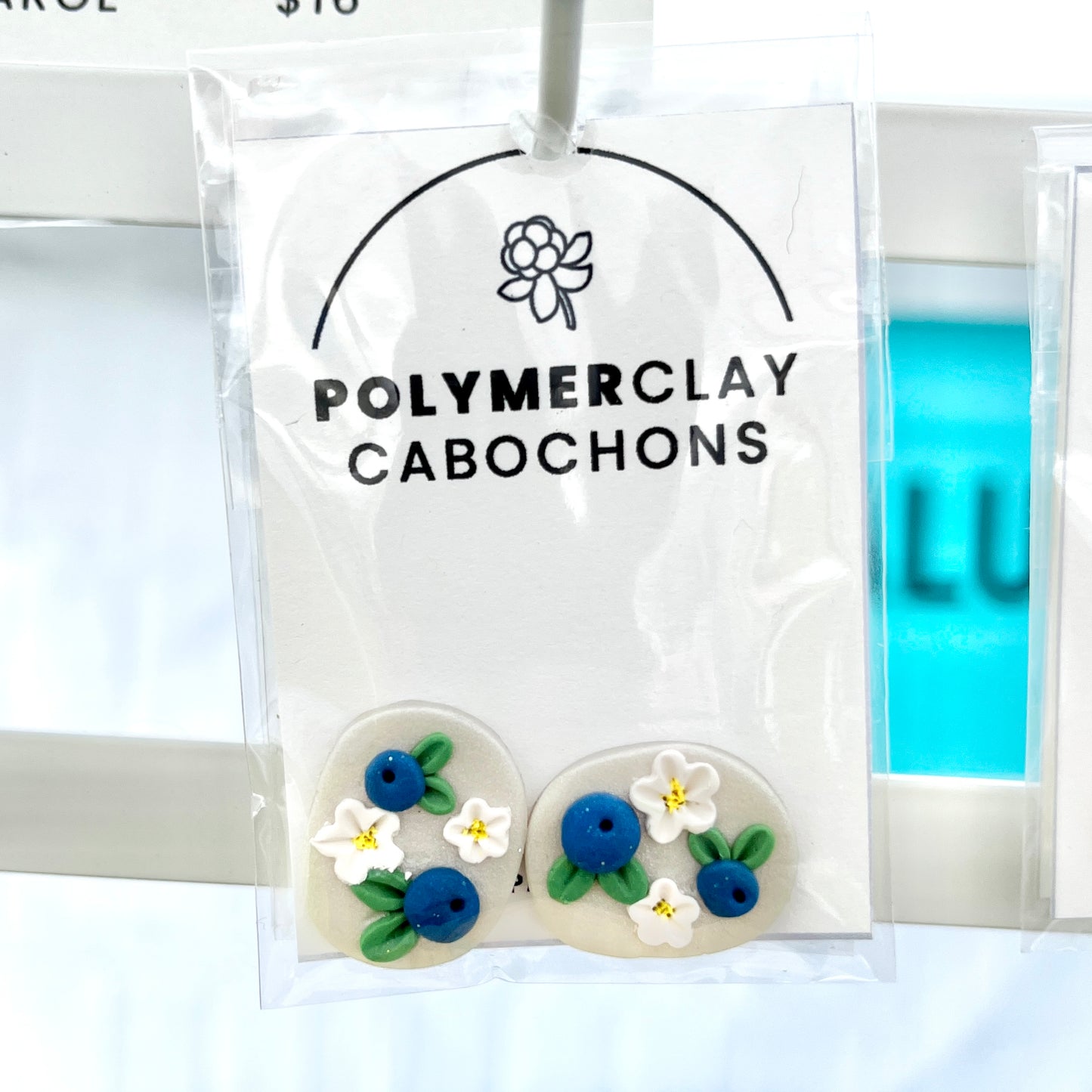 Blueberry Polymer Clay Handmade Cabochon, Small