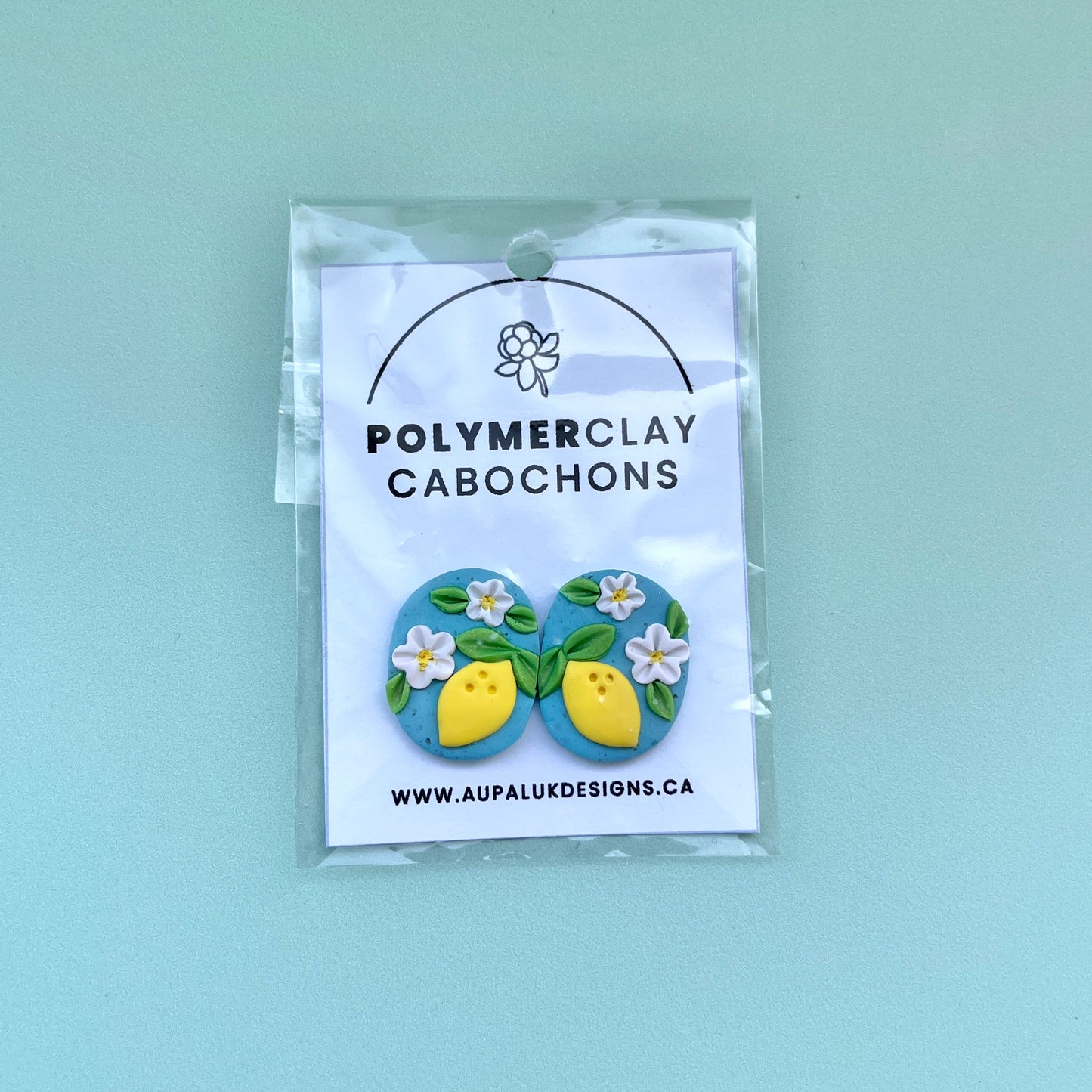 Lemon Polymer Clay Handmade Cabochon, Small