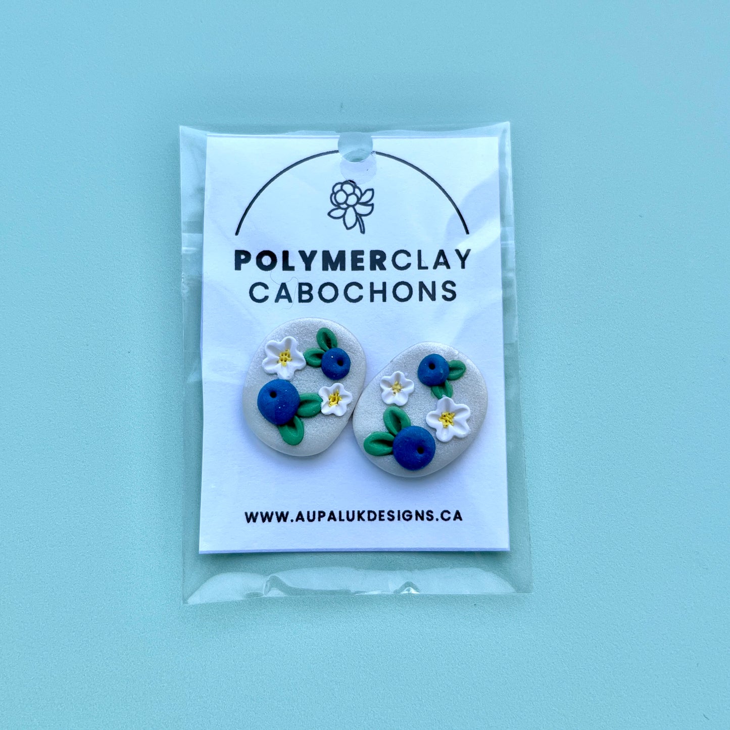 Blueberry Polymer Clay Handmade Cabochon, Small