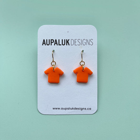 Orange Shirt Drop Earrings