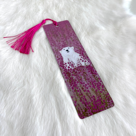 Polar Bear in Fireweed Bookmark