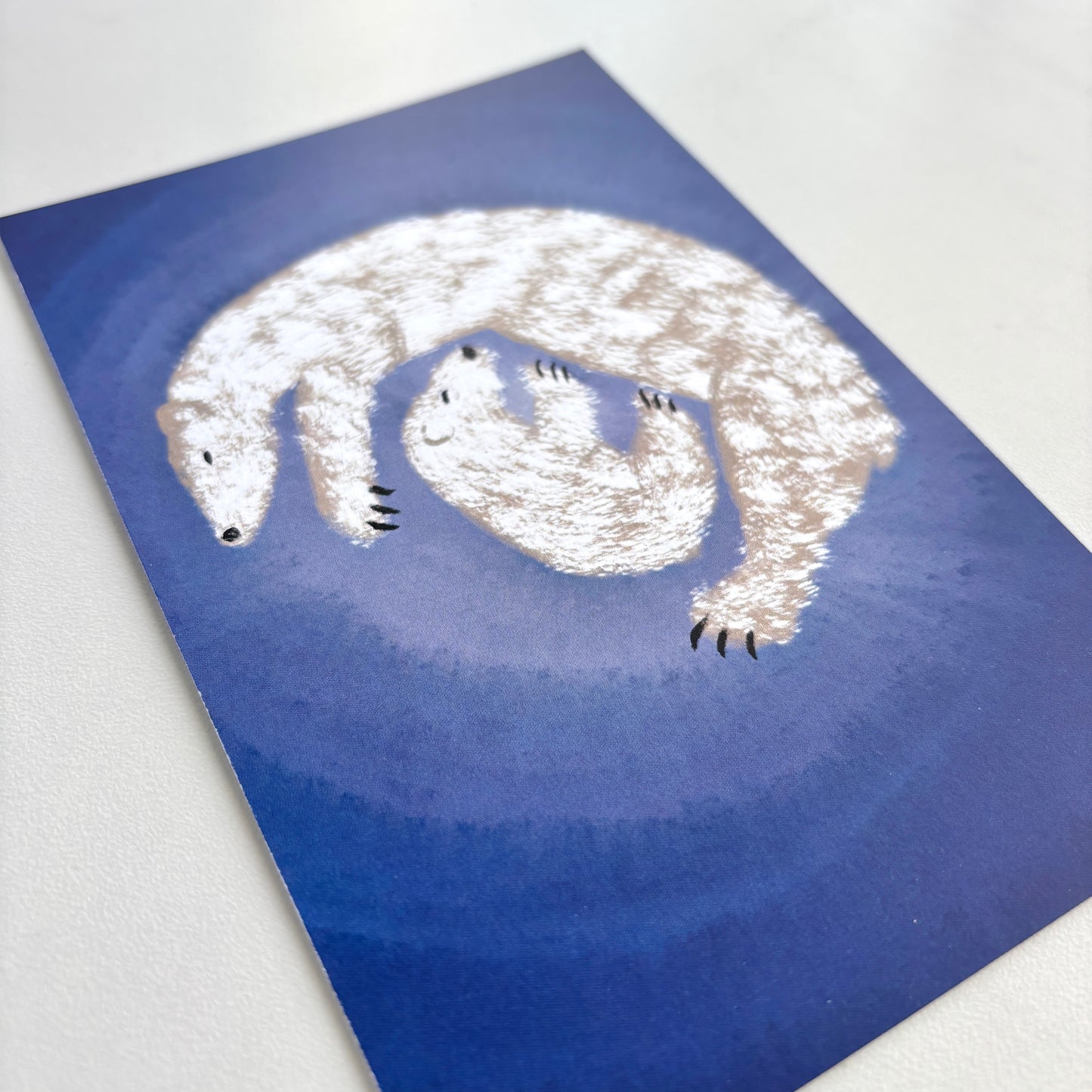 Art Postcard - Polar Bear and Baby