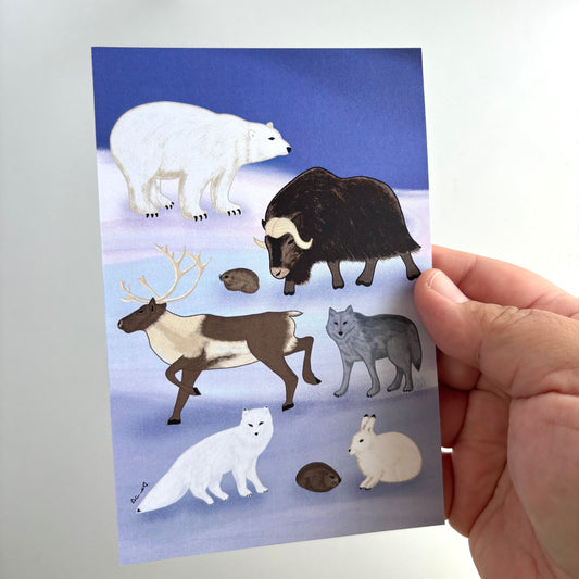 Art Postcard - Arctic Land Animals