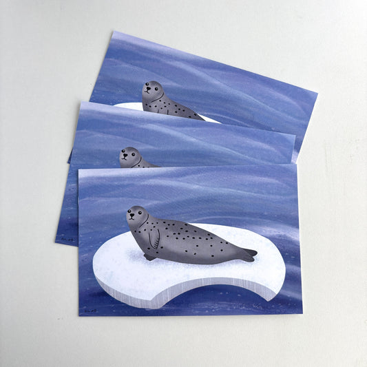 Art Postcard - Seal on Ice