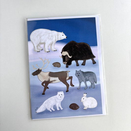 Arctic Land Animals 5x7 Greeting Card