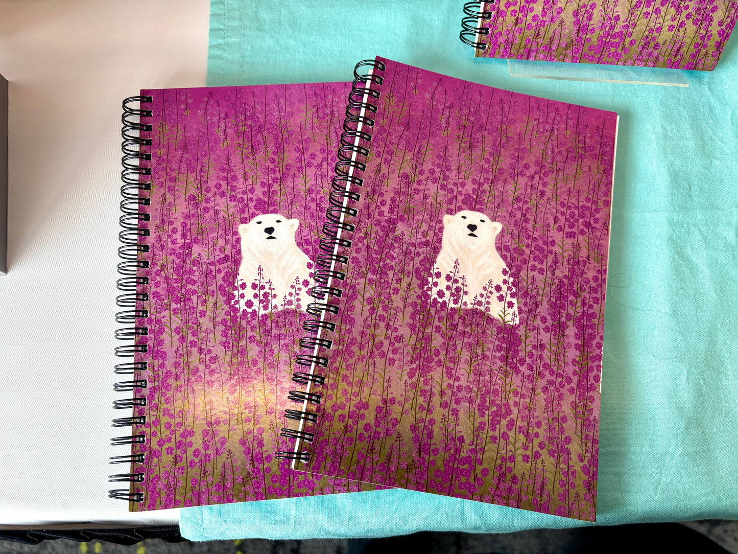 Polar Bear in Fireweed Spiral Notebook