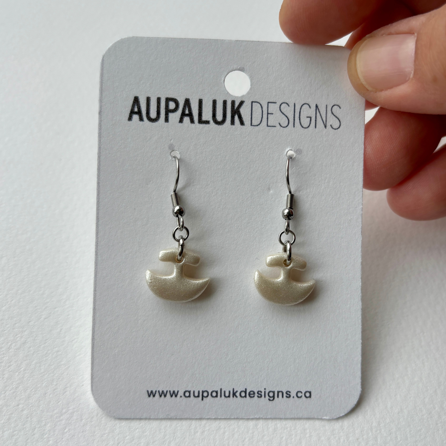 Ulu Drop Stud Earrings, Polymer Clay Pearl